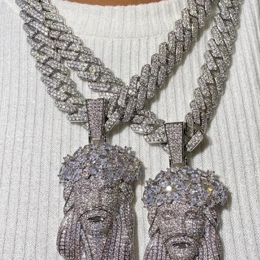 Iced Out Jesus pendant and 20inch Cuban link
